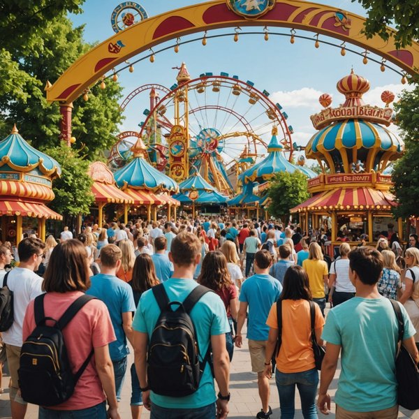 Comment un jeu de gestion de parc à thème peut-il intégrer des éléments de gestion de la sécurité des visiteurs?